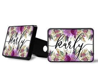 Purple Spring Floral Trailer Hitch Cover