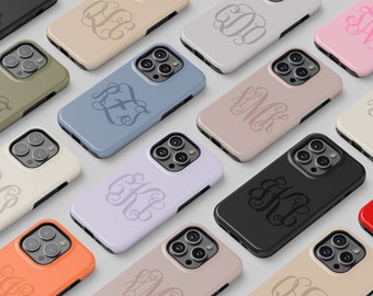 Tone on Tone Monogram Phone Case for iPhone, Samsung Galaxy, Samsung Note- iPhone 15, 15 Plus, 15 Pro, 15 Pro Max, S24, S24 Plus & S24 Ultra