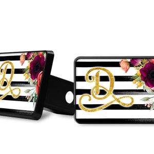 Floral Stripe Roses Hitch Cover