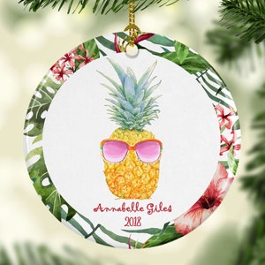 Pineapple Ornament for Christmas - Personalized with Name and Year