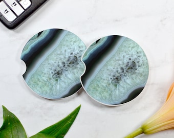 Black Agate Car Coasters Sandstone