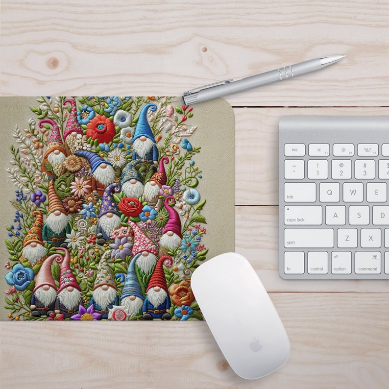 Cottage Core Computer Mouse Cottagecore Gnome Mouse Pad and Coaster Set: Floral Garden Design - Etsy