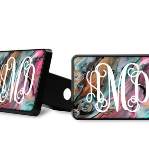Swirl Marble Hitch Cover in Pink Multi C106