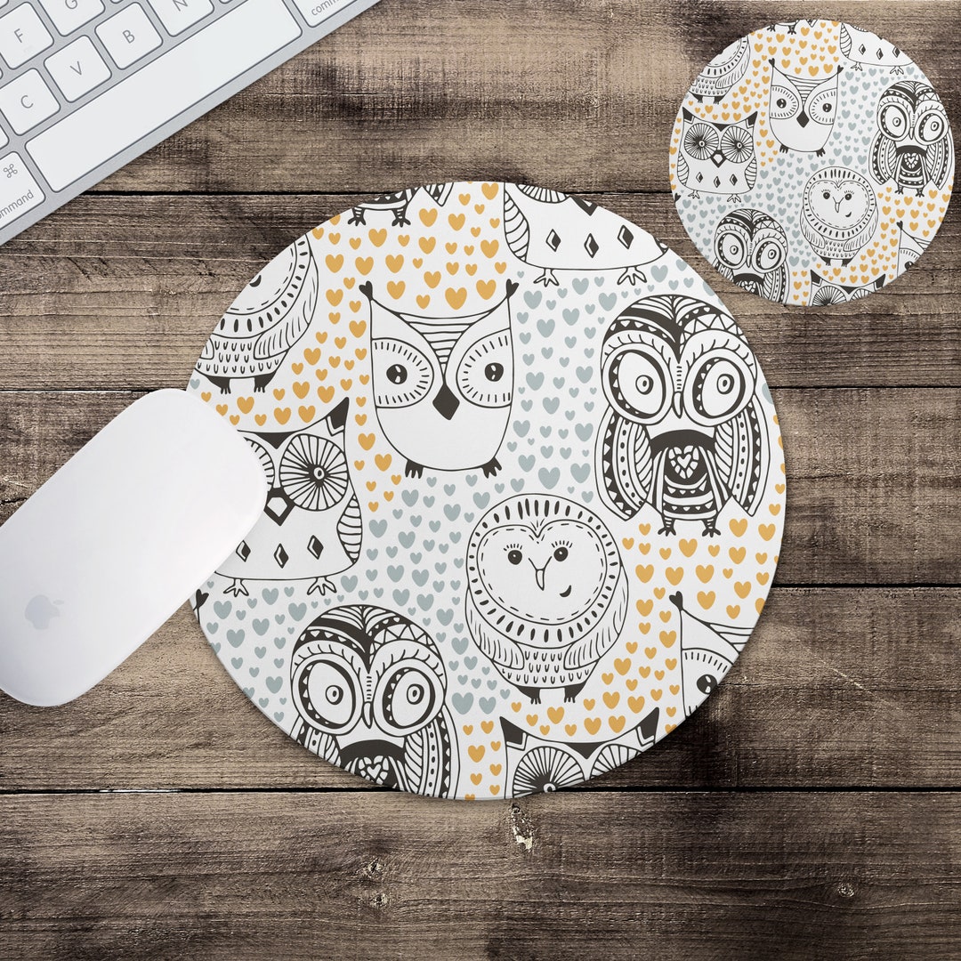 Owl Mouse Pad & Coaster Owl Mousepad Gift for Wife Gift for Girlfriend