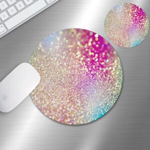Ombre Bright Faux Glitter Mouse Pad and/or Coaster C100