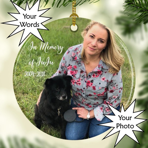 Memorial Ornament for Christmas - Personalized with Your Image and Wording