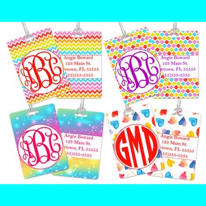 Custom Rainbow Luggage Tags | Custom Luggage Tag | Gift for Traveler | Gifts for Her | Monogram Luggage Tag