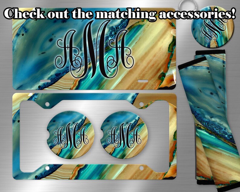 Turquoise Agate Car Mats Personalization Available Etsy