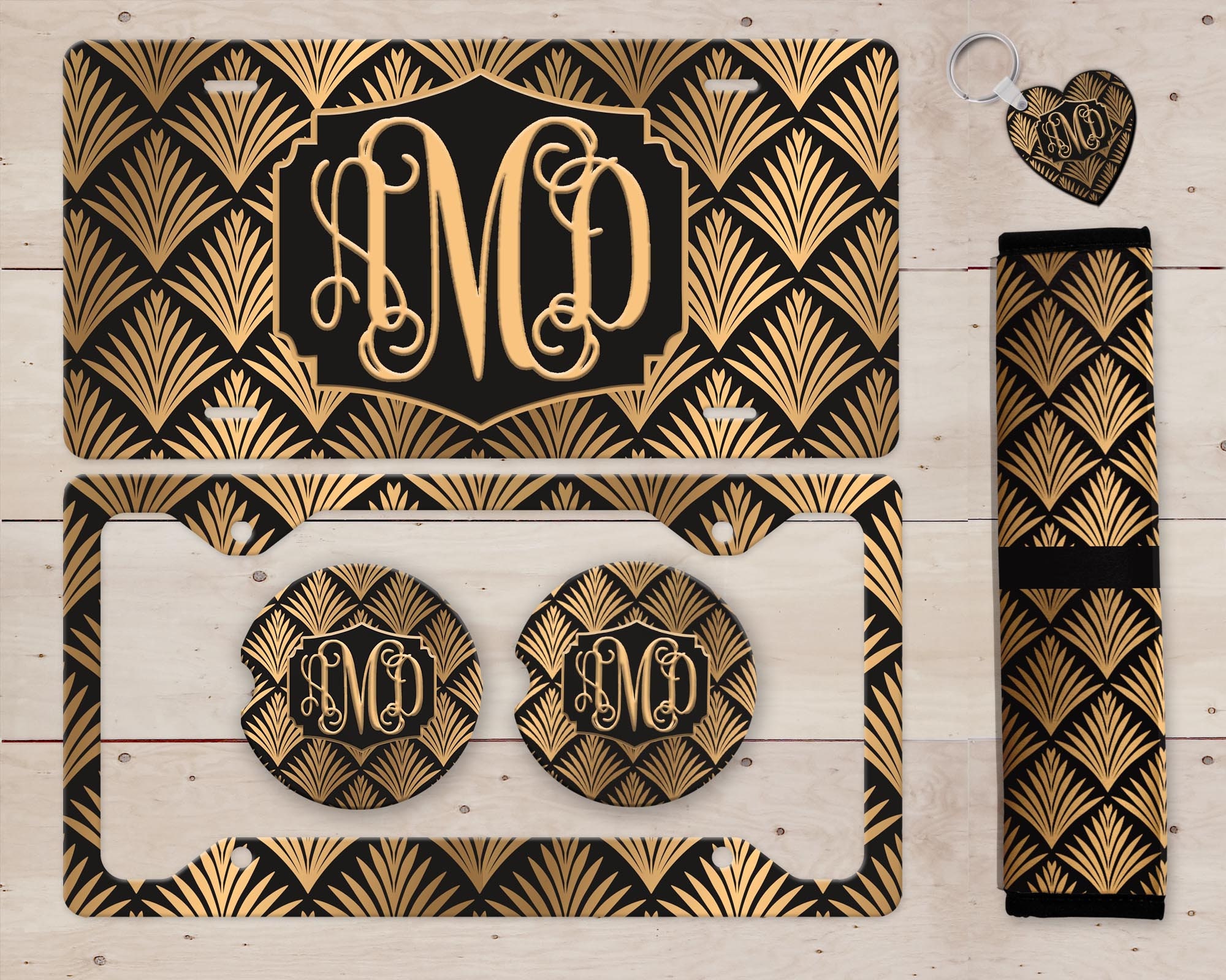 Art Deco Monogram License Plate Vintage License Plate Frame Etsy