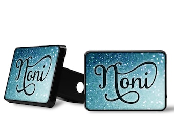 Faux Glitter Ombre Trailer Hitch Cover Turquoise Teal