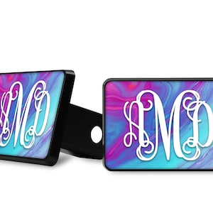 Swirl Marble  Hitch Cover in Pink Turquoise C104