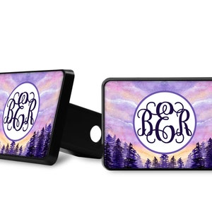 Mountain Forest Hitch Cover in Purple