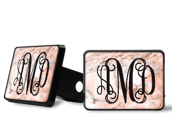 Rose Gold Marble Trailer Hitch Cover