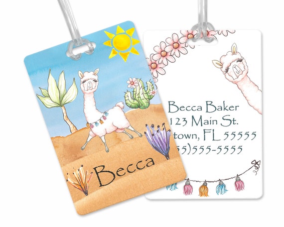 llama luggage tag