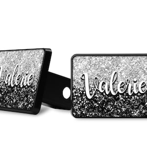 Silver & Black Glitter Ombre Hitch Cover