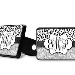 Faux Glitter Leopard Hitch Cover