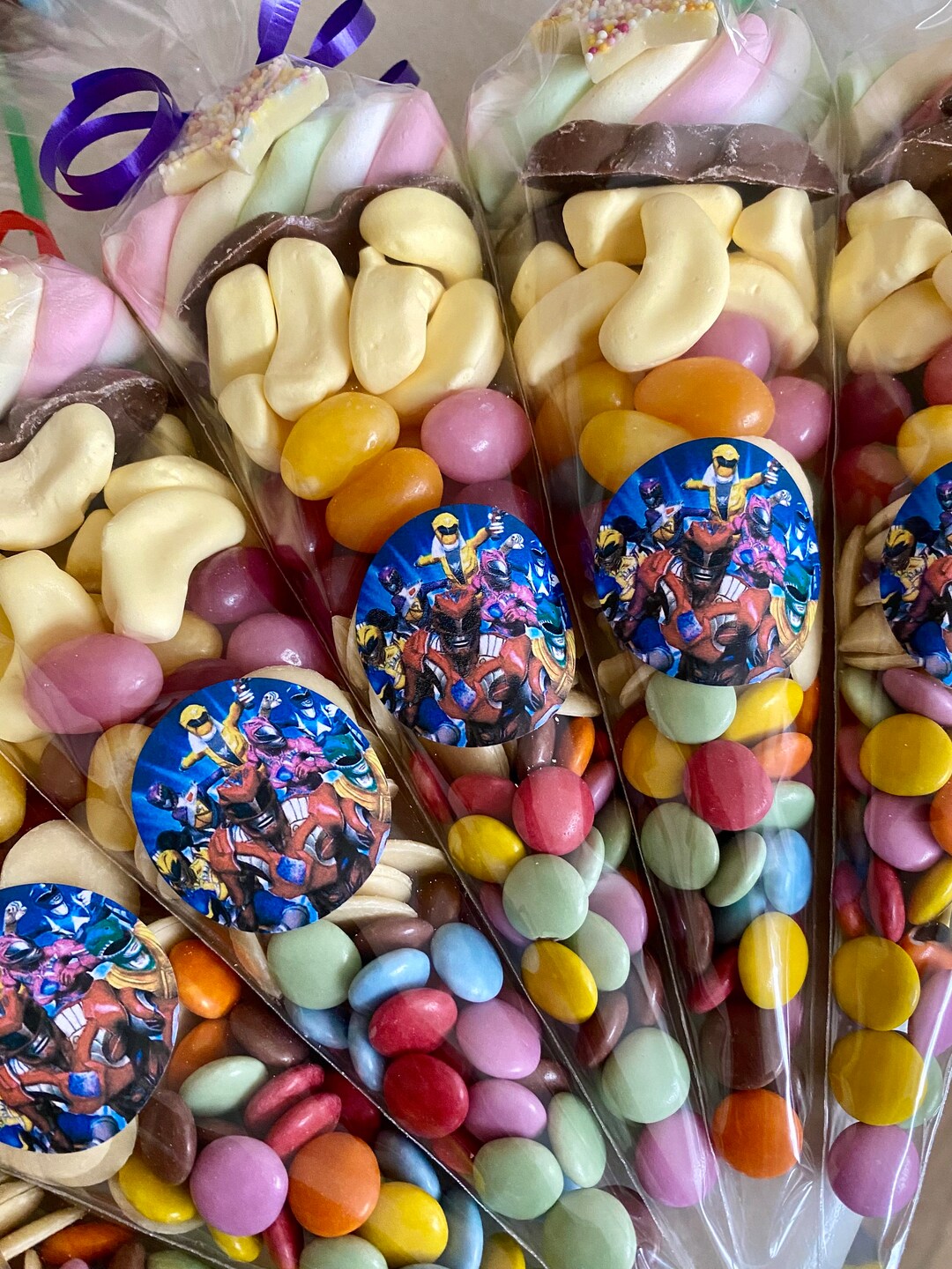 Power Rangers Sweet Cones Kids, Birthday, Party Bags, Favours, Children