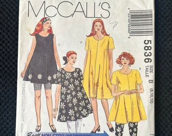 McCall’s 5836 Vintage Sewing Pattern 1990s Maternity Dress and Pants Bust 31-34