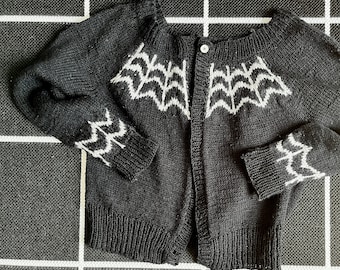 The Spinster Cardigan | Digital Knitting Pattern | Halloween Spider Web Sweater