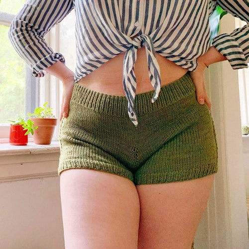Easy Shorts Knitting Pattern Summer Shorts Cable Detail PDF Etsy