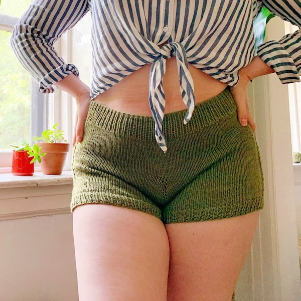 Easy Shorts Knitting Pattern | Summer shorts cable detail *PDF instant download*