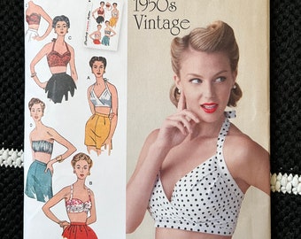 Simplicity 1426 Printed Sewing Pattern Reproduction Vintage  1950s Bra Tops - USED CUT