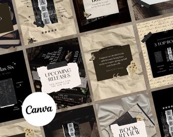 Bookstagram Dark Academia  - Canva Templates