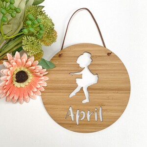 Personalised ballerina wall plaque / door plaque / wall hanging / wall decor / kids room decor / girl&#39;s room decor
