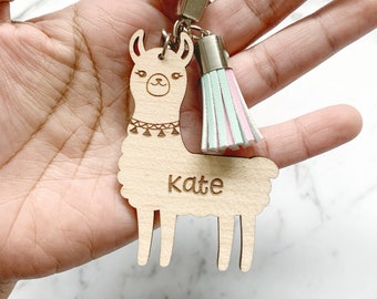 Personalised llama keychain / bag tag / keyring / gift/ souvenir with tassel
