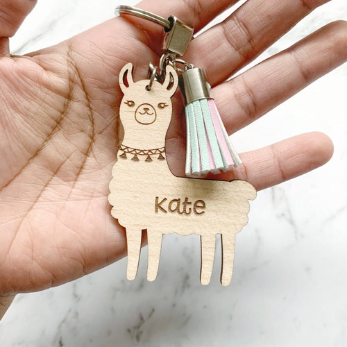 Personalised llama keychain / bag tag / keyring / gift/ souvenir with tassel