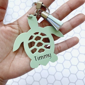 Personalised turtle bag tag / keyring / bag charm / school bag tag