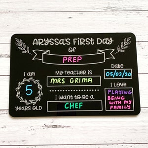 First day of school board / sign / chalkboard