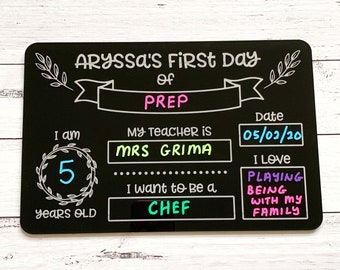 First day of school board / sign / chalkboard