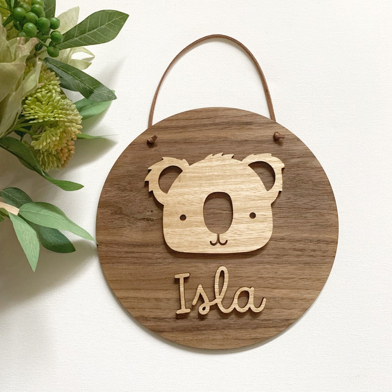 Personalised 3D koala plaque Koala wall hanging wall decor Etsy