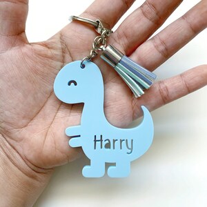 Personalised dinosaur bag tag / keyring / bag charm / school bag tag