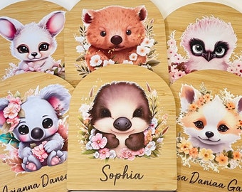 Australian baby animal name plaques - arch shape