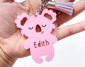 Personalised koala bag tag / keyring / bag charm / school bag tag