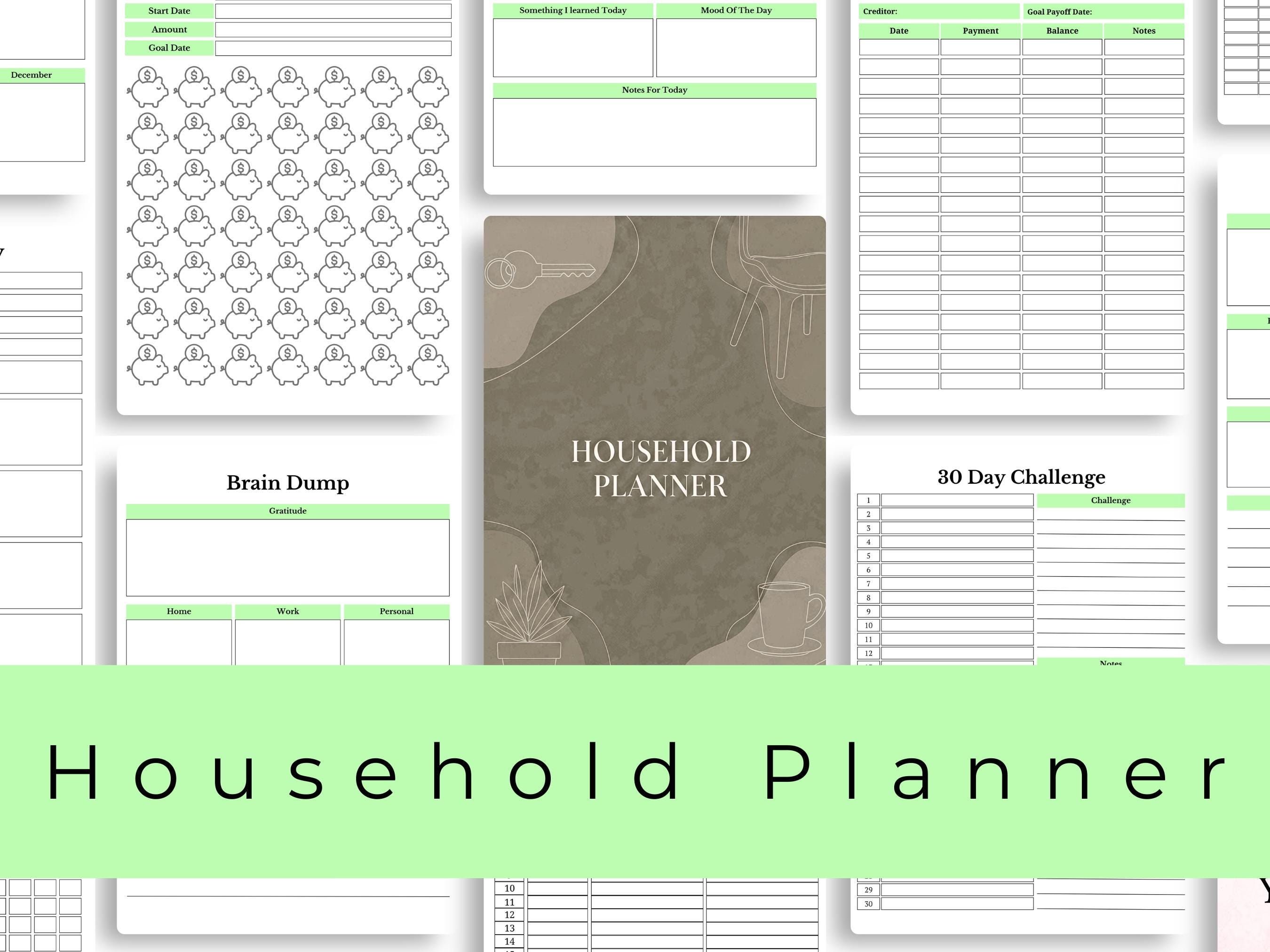 Household Planner Printable, Home Management Planner for Busy Moms ...