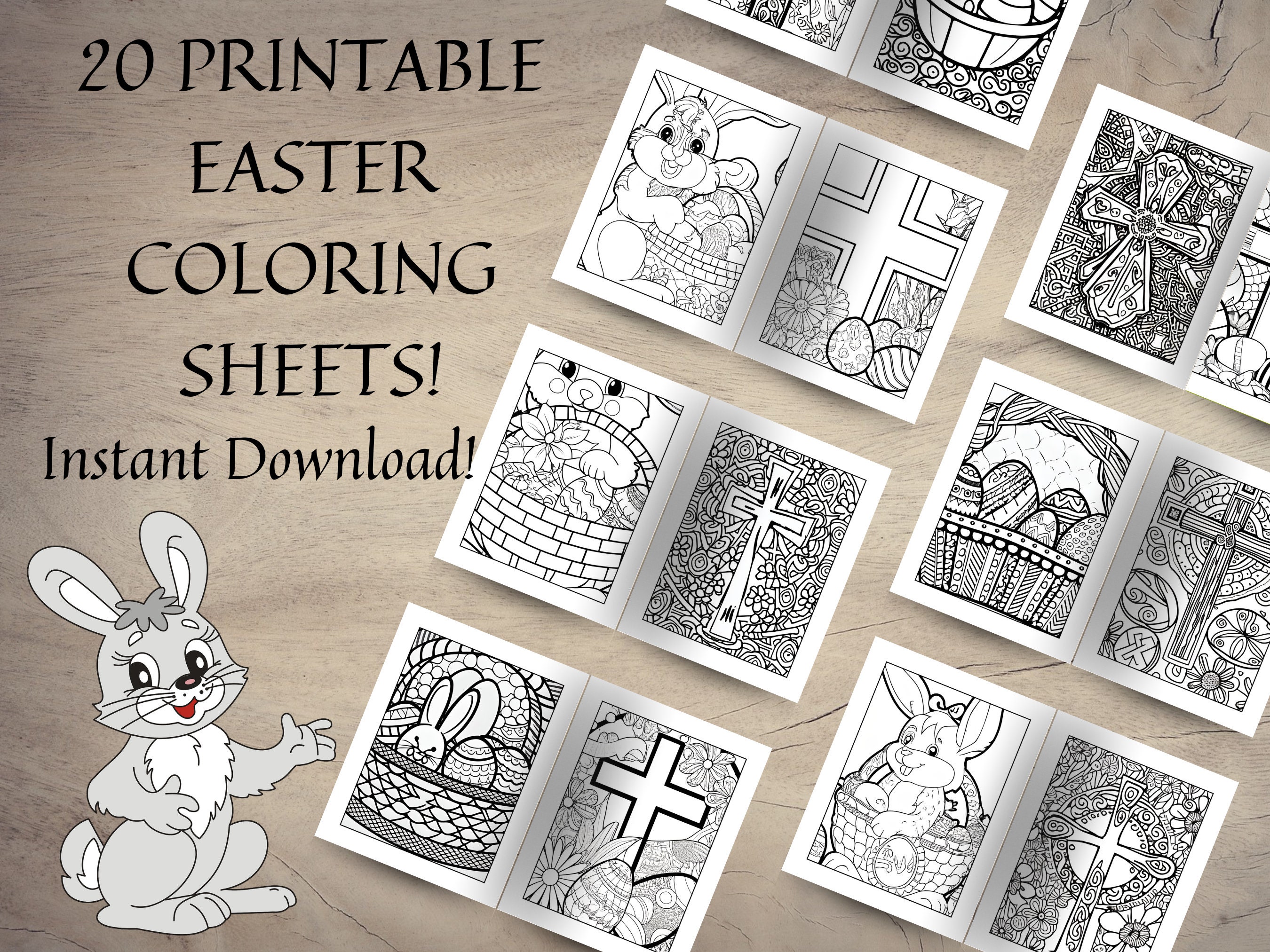 Printable Easter Coloring Pages - Etsy