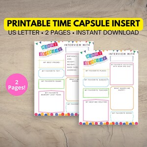 Printable Birthday Interview for Kids
