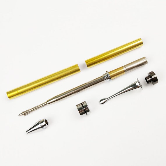 PKM-1 Chrome Gold Ballpoint Twist Pen Kits 