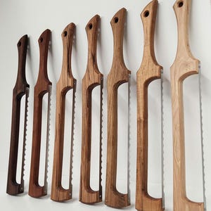 Hardwood Bread Bow Knife: Multiple Types Of Hardwood, Stainless Steel Blades, Kitchen Utensil & Decor