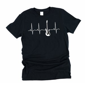 Guitar, Heartbeat, Guitar Player, Guitar Shirt, Funny Guitar Shirt, Bass Guitar, Guitar T-shirt, Electric Guitar, Guitar Tee, Guitar T Shirt