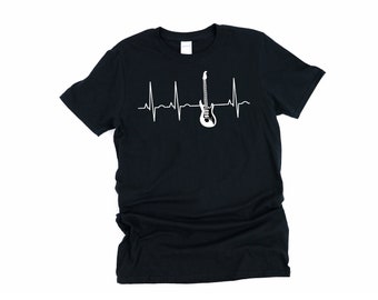 Guitar, Heartbeat, Guitar Player, Guitar Shirt, Funny Guitar Shirt, Bass Guitar, Guitar T-shirt, Electric Guitar, Guitar Tee, Guitar T Shirt