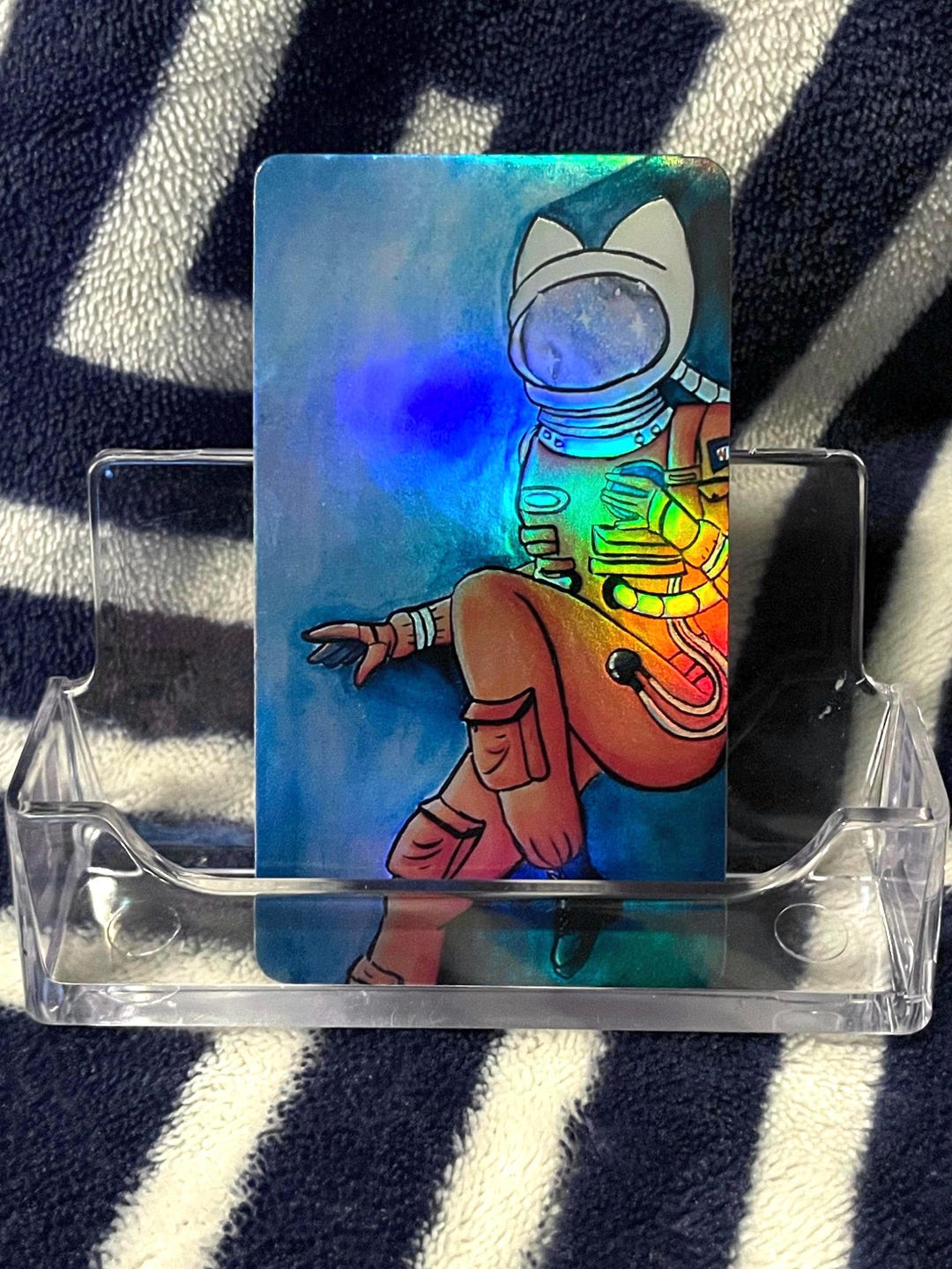 Catstronaut Holographic Vinyl Sticker - Etsy