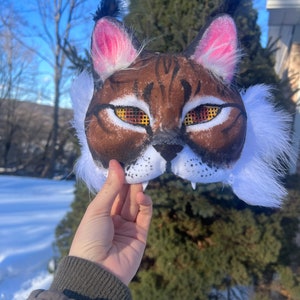  2pcs Mask Halloween Fox Therian Mask Cosplay Costume Half  Face Animal Furry Party Halloween Eye Cat Masks Halloween Costumes