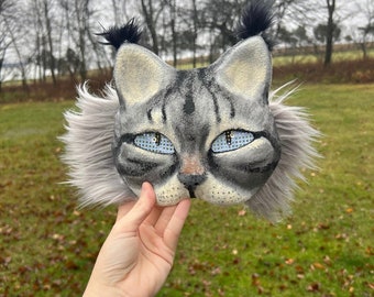 Therian Cat Mask, Quadrobics Mask, Lynx Mask, Therian Mask, Furry Mask,  Fursuit, Therianthropy, Furry Fandom, Yellow Lynx Mask 