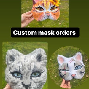 OKUMEYR 6pcs Cat Face Mask Plain Masks White Cat Masks Diy Painting Masks  Diy White Masks Mask for Masquerade Party Unpainted Masks Therian Masks
