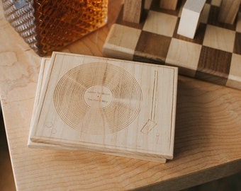 Maple Turntable Coasters: Vinyl Record Lover Gift