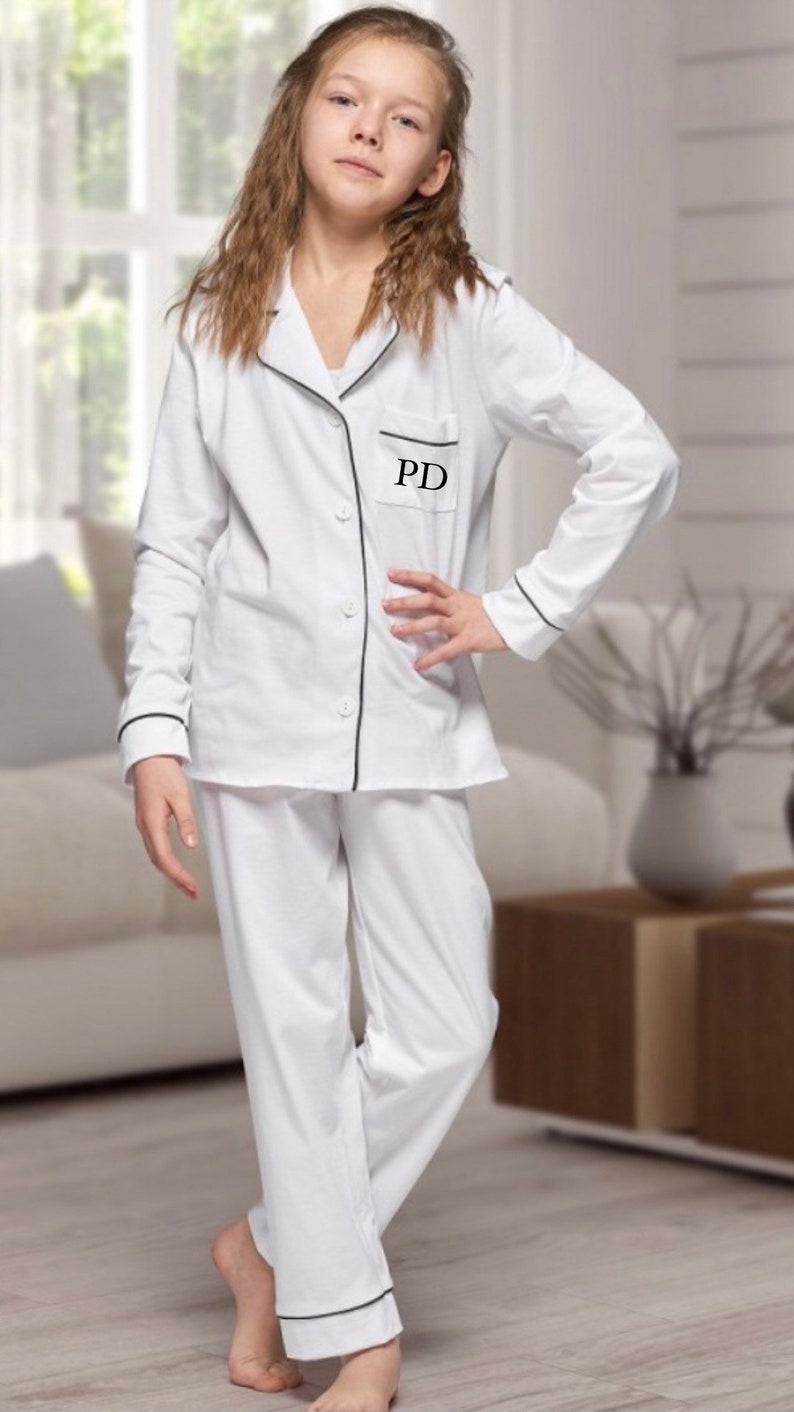 Personalised children\u2019s cotton initial pyjama long sleeve set